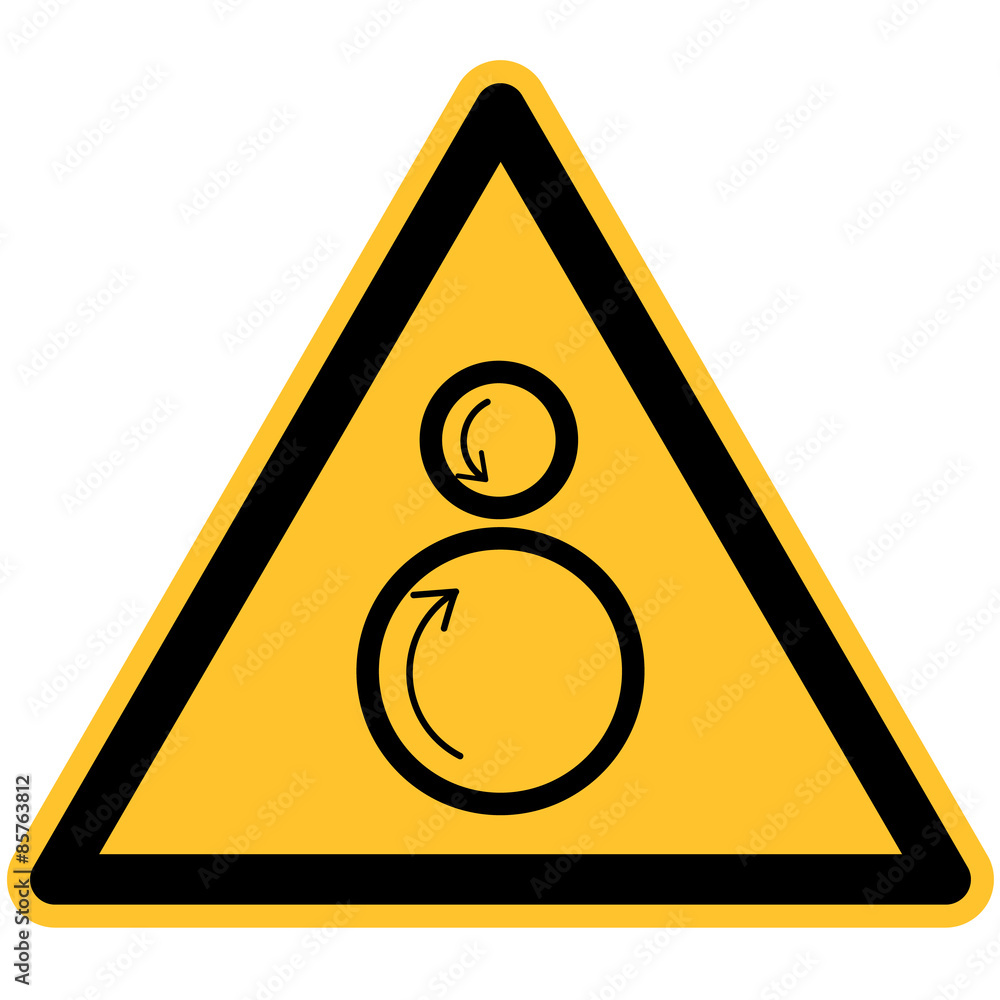 Warnschild vor gegenläufigen Rollen nach DIN 7010 / ASR 1.3 W025 Warnschild vor gegenläufigen Rollen nach DIN 7010 / ASR 1.3 W025