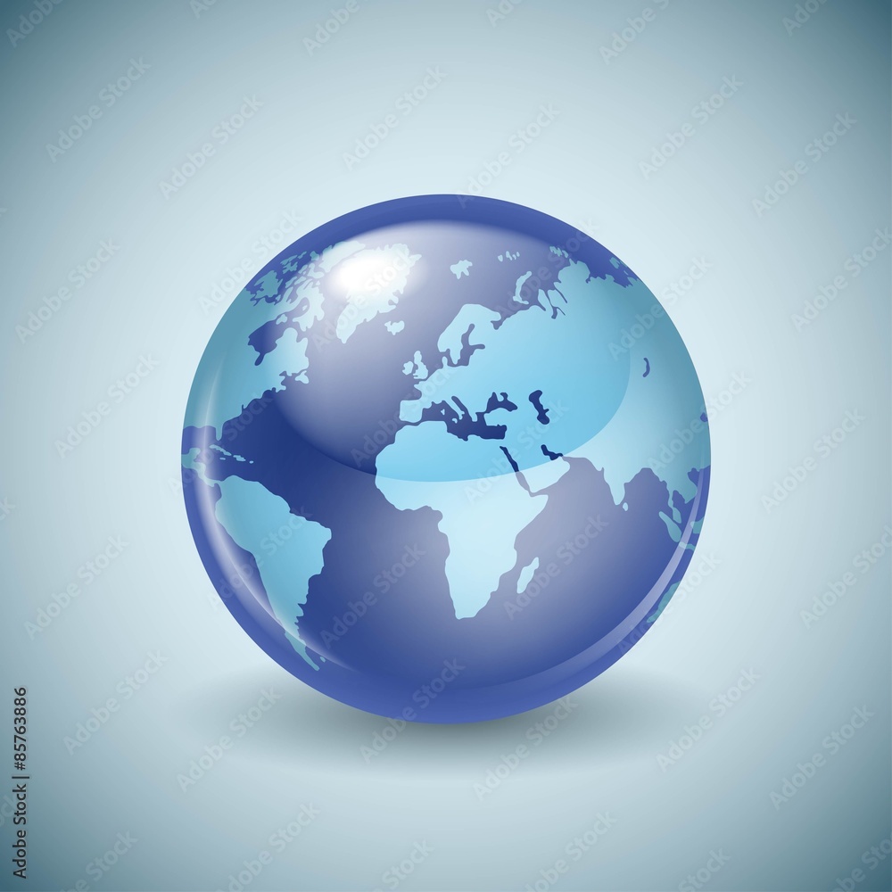 Shiny glass world globe Shiny glass world globe