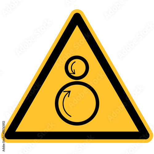 Warnschild vor gegenläufigen Rollen nach DIN 7010 / ASR 1.3 W025