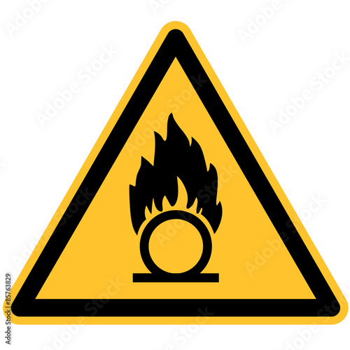 Warnschild vor brandfördernden Stoffen nach DIN 7010 / ASR 1.3 W028