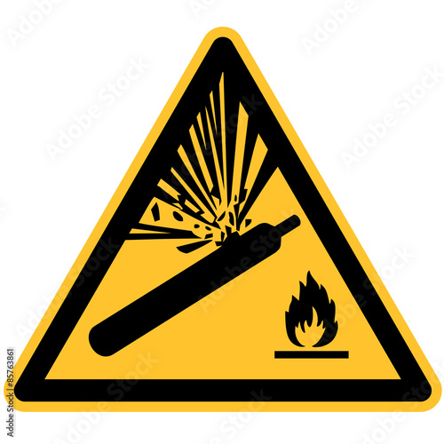 Warnschild Gasflaschen nach DIN 7010 / ASR 1.3 W029