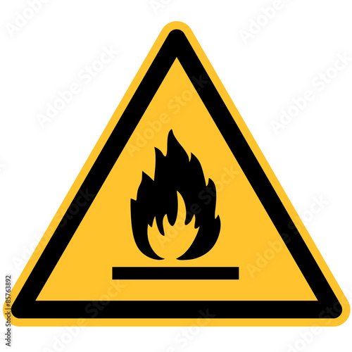 Warnschild Feuergefährliche Stoffe nach DIN 7010 / ASR 1.3 W021