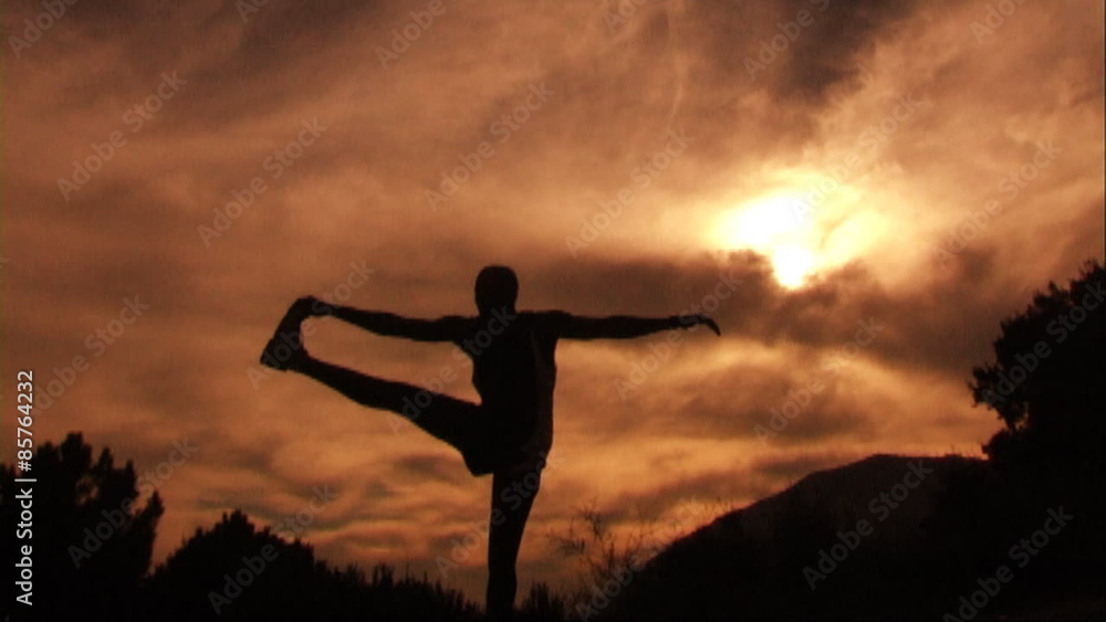 Man exercising and stretching Man exercising and stretching