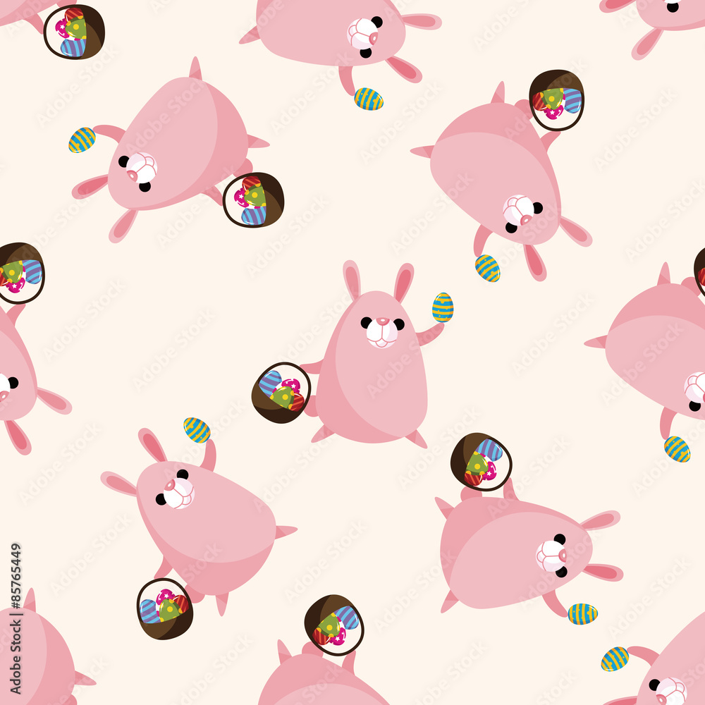 Fototapeta premium easter rabbit , cartoon seamless pattern background