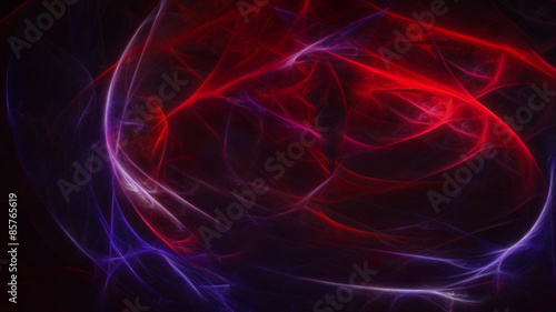 Dark abstract background with glowing blue and red energy
