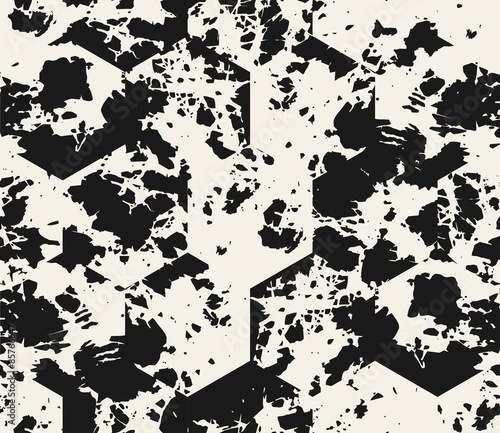 Vector seamless pattern. Abstract grunge background with black