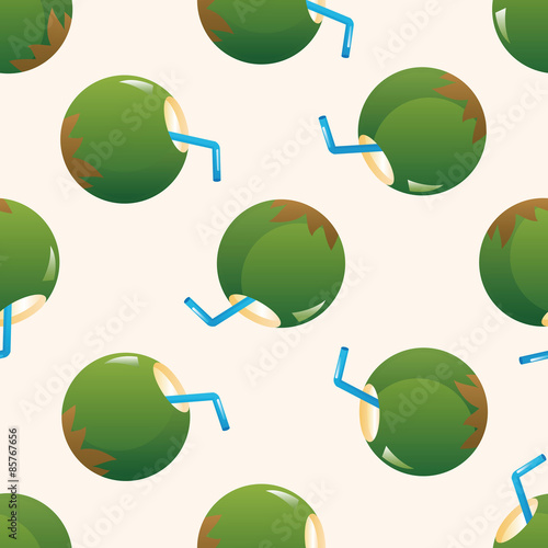 coconut drink , cartoon seamless pattern background