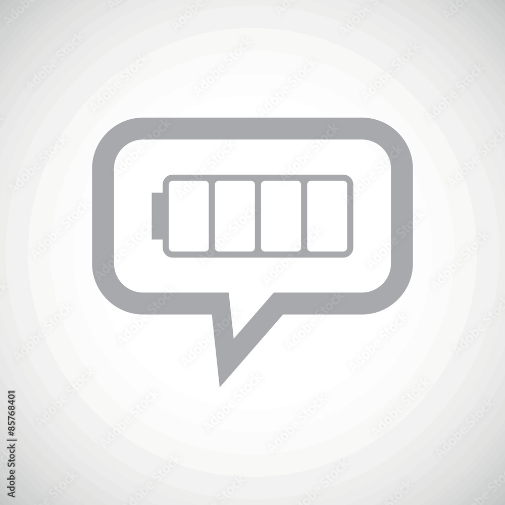 Empty battery grey message icon Empty battery grey message icon