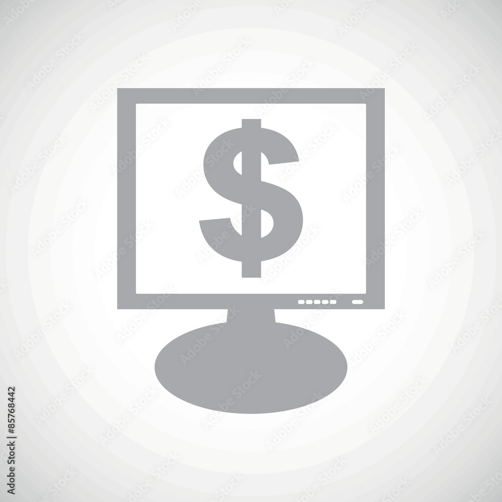 Dollar grey monitor icon Dollar grey monitor icon