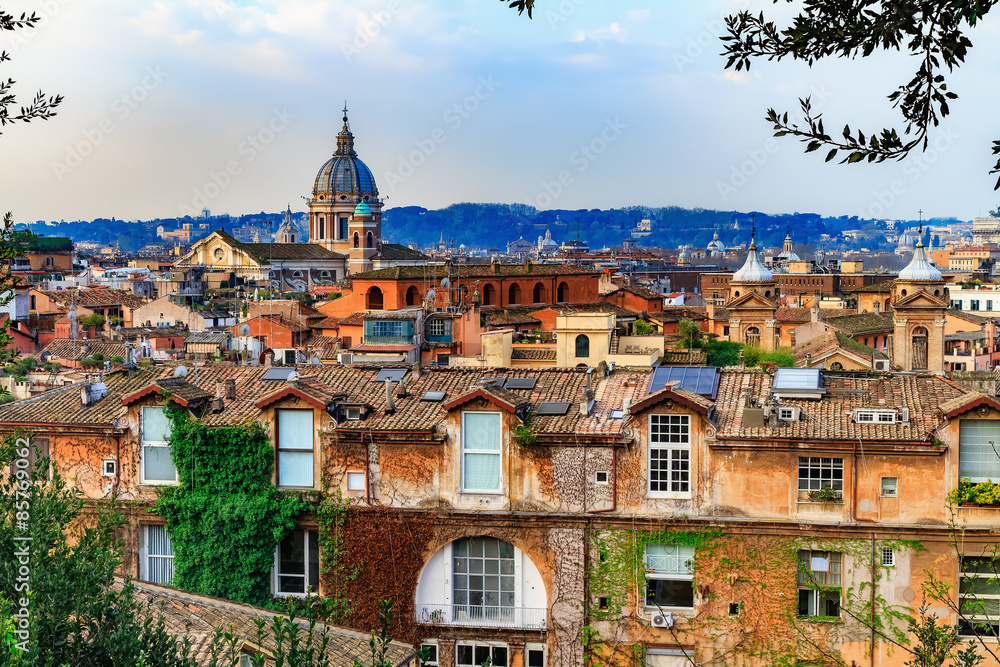 Fototapeta premium Bella Roma. Lovely View from the Pincio in Rome
