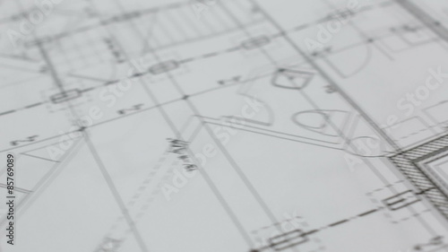 House Plans Close Up Dolly Slide