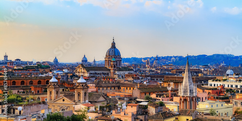 Bella Roma. Lovely View from the Pincio in Rome photo