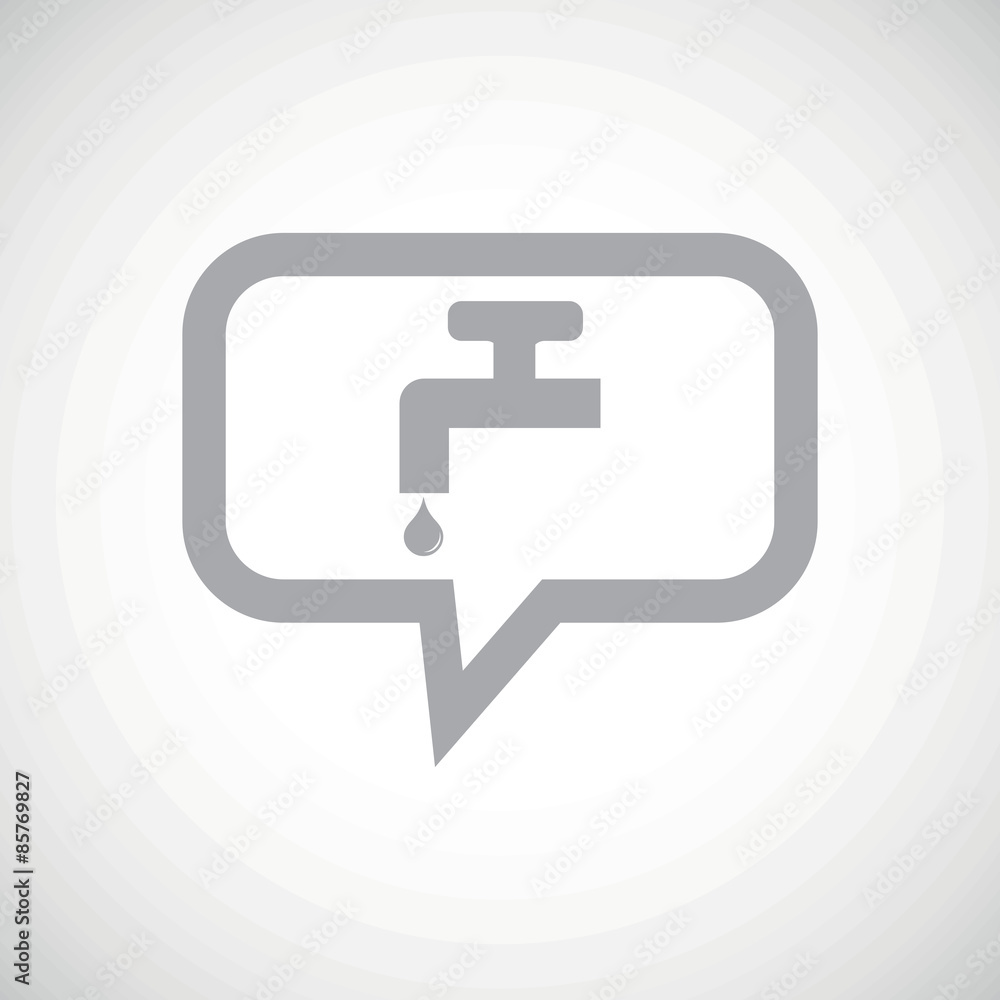 Water tap grey message icon Water tap grey message icon