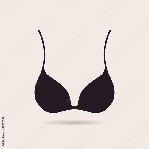 Bra icon logo slim figure fitness beautiful breasts vector