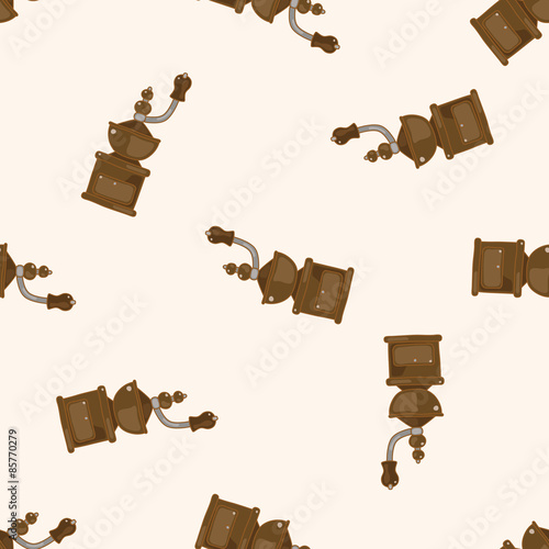 grinding coffee machine , cartoon seamless pattern background