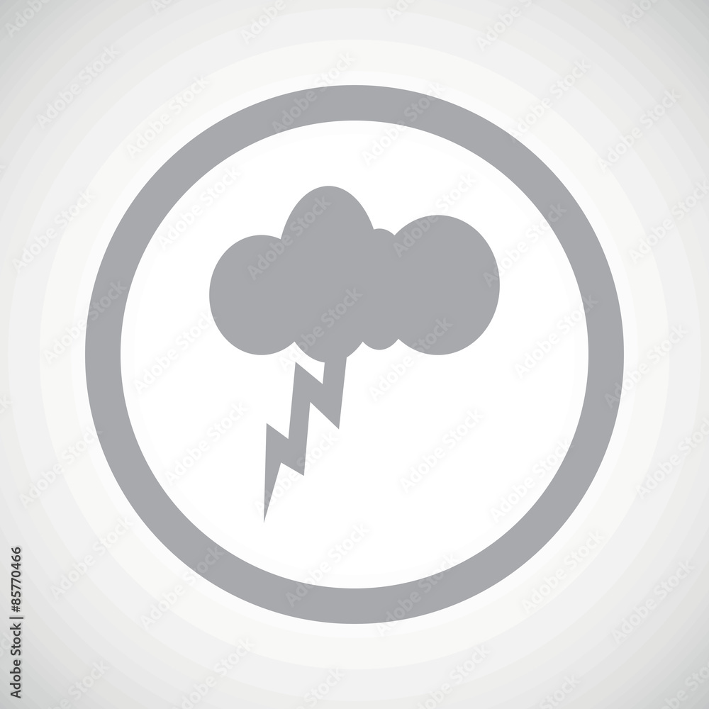 Grey thunderstorm sign icon Grey thunderstorm sign icon