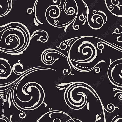 Seamless vector curves wallpaper. Vintage background pattern orn