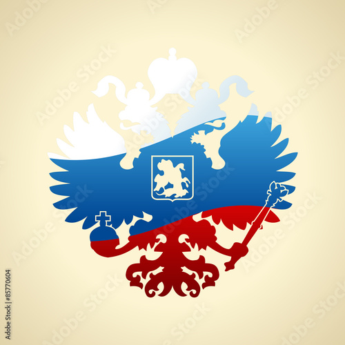 Russian coat of arms double-headed eagle. Symbol of imperial Rus