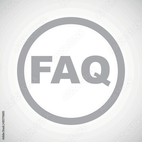Grey FAQ sign icon