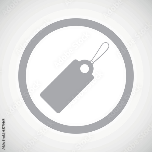 Grey string tag sign icon