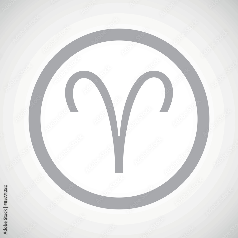 Grey aries sign icon Grey aries sign icon