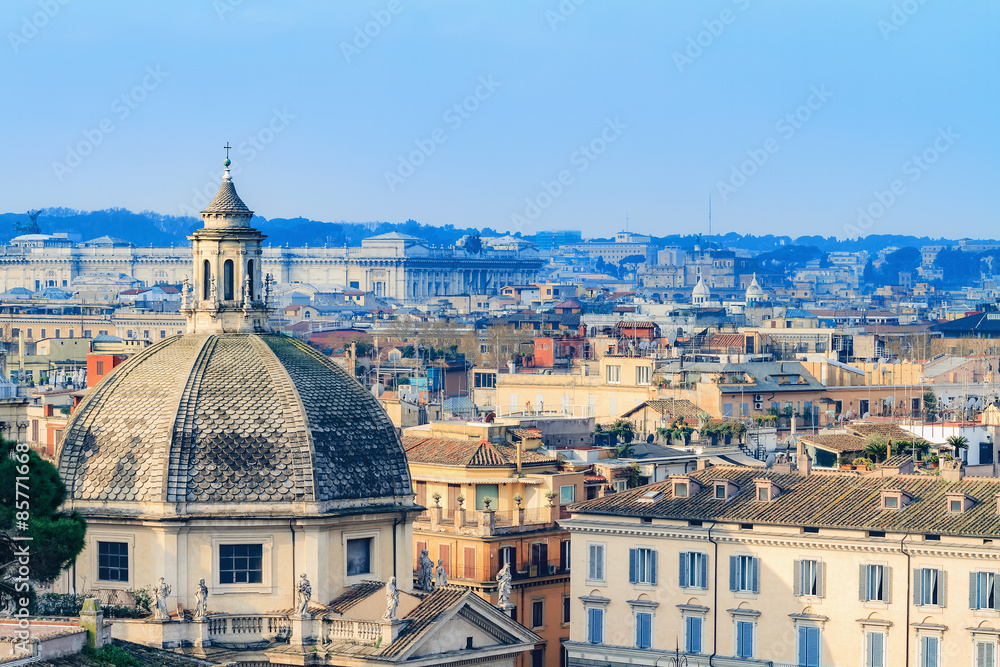 Fototapeta Bella Roma. Lovely View from the Pincio in Rome