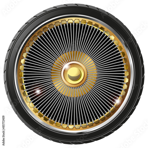 Retro wheel with spokes