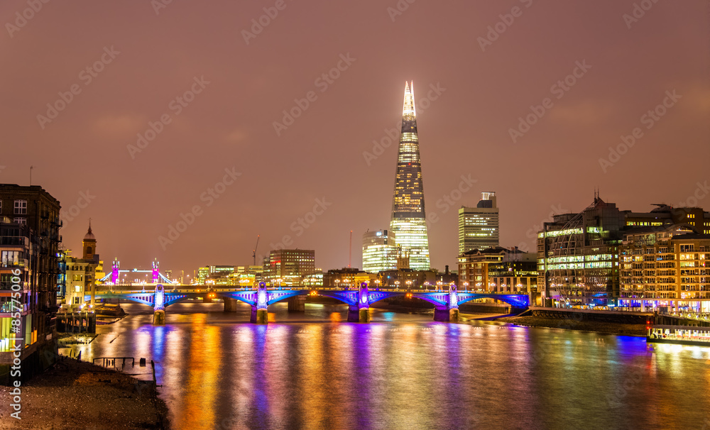 Skyline of London with the Thames river - England