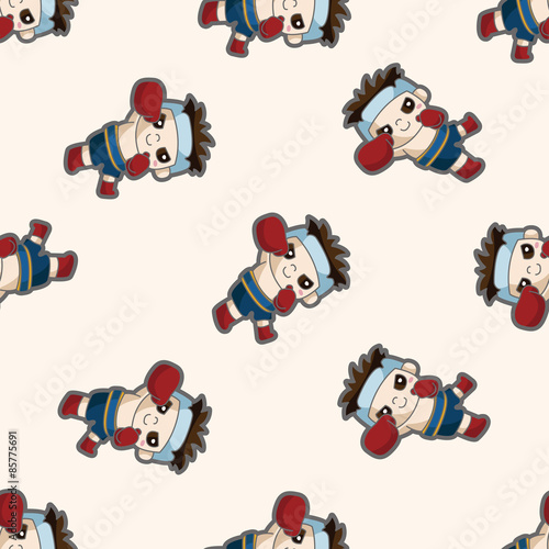 boxer , cartoon seamless pattern background