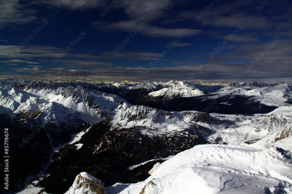 Mountain range on winter