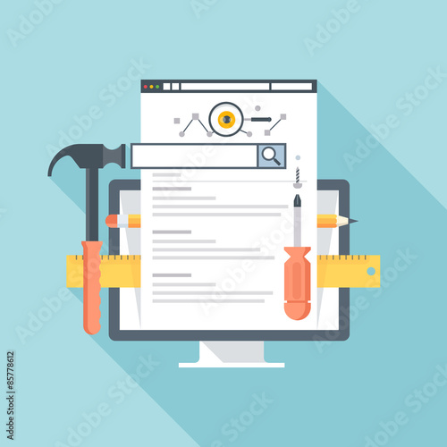 Search Engine Optimization flat style, colorful, vector icon