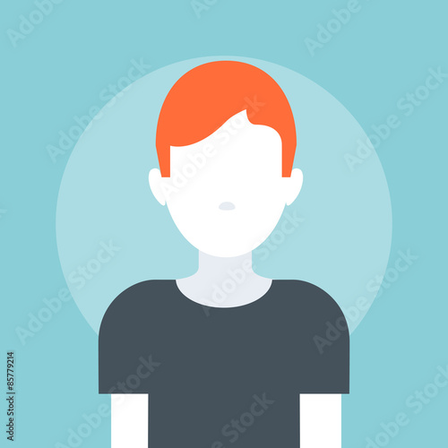 Male Avatar flat style, colorful, vector icon © howcolour