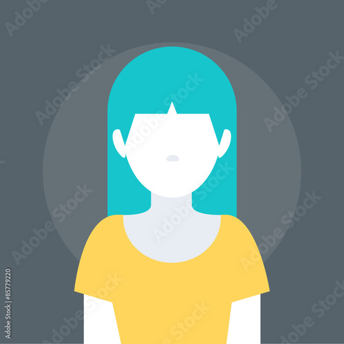 Female Avatar flat style, colorful, vector icon