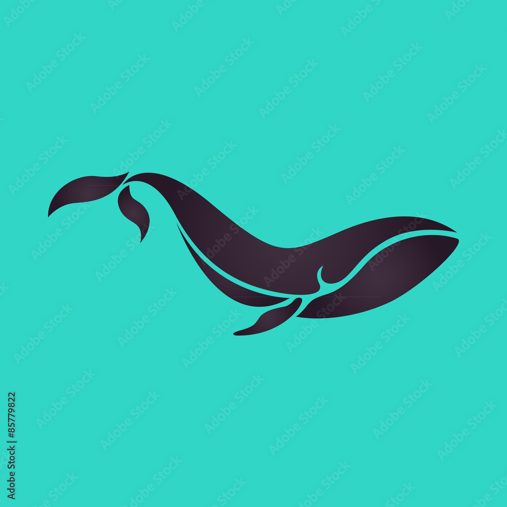 Naklejka premium wektor logo wieloryba