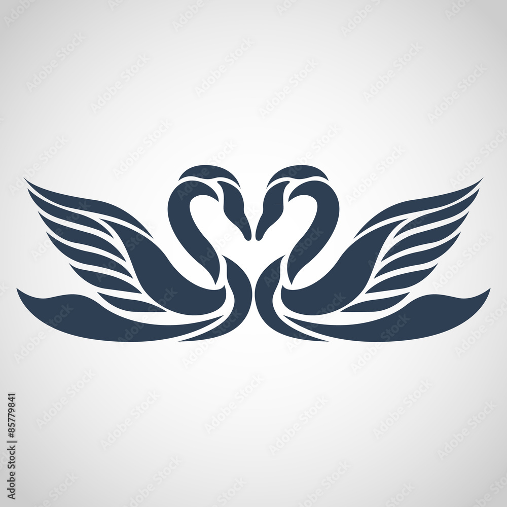 Naklejka premium swan logo vector