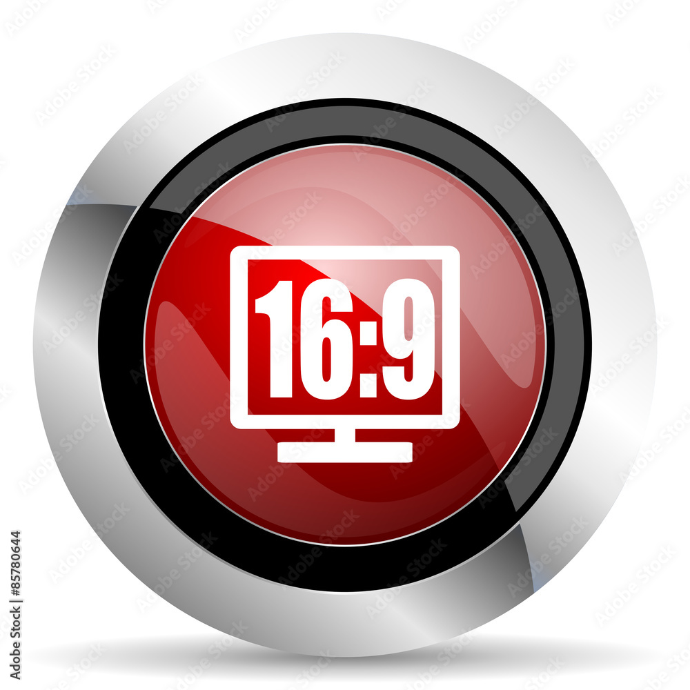16 9 display red glossy web icon 16 9 display red glossy web icon