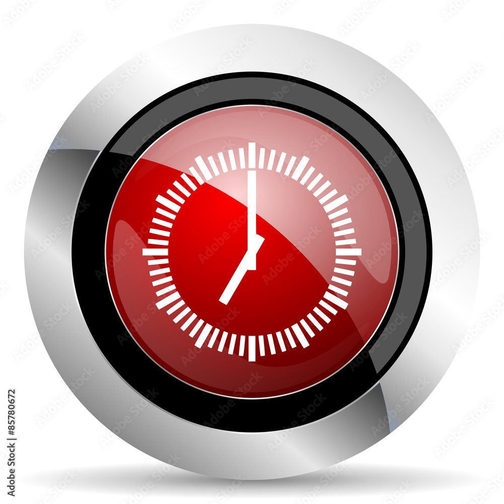 time red glossy web icon