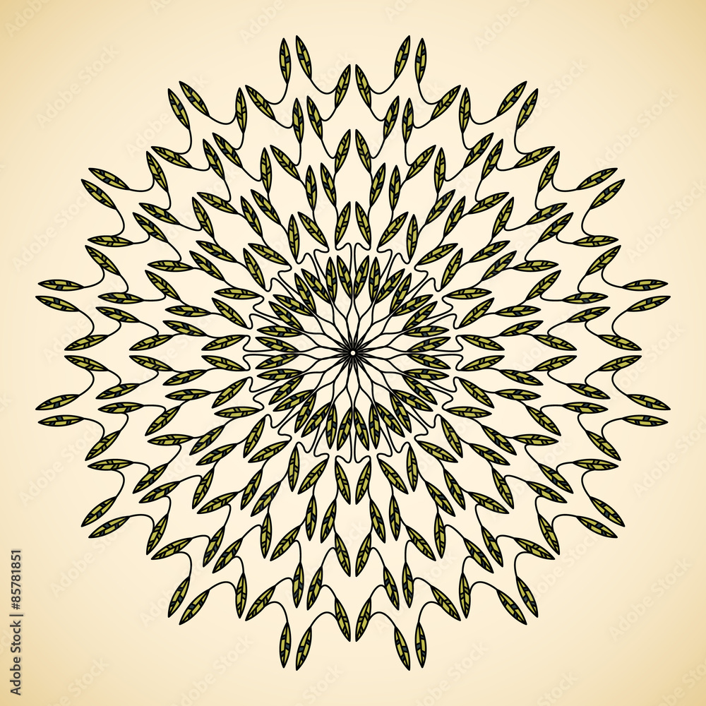 Ornamental round floral pattern. Ornamental round floral pattern.