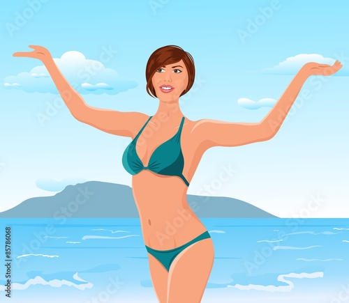 pretty girl on the beach