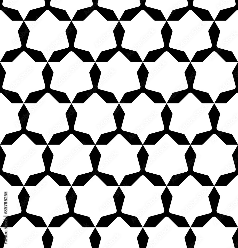 Fototapeta premium Black and white geometric seamless pattern, abstract background.