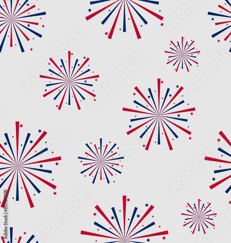 Seamless Pattern firework for Independence Day of USA, Wallpaper