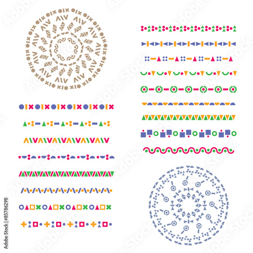 Vector set of geometric borders. Can be used as texture or frame