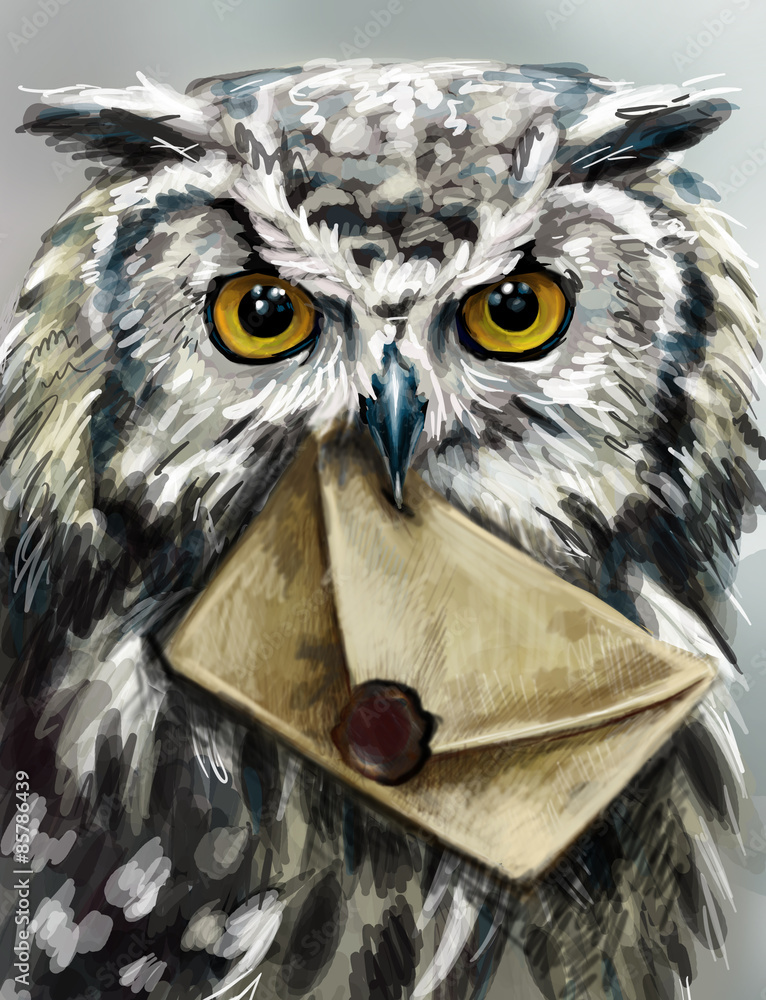 Fototapeta premium Долгожданное письмо, цифровая графика-рисунок