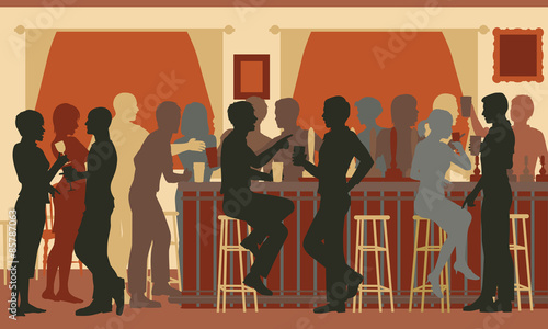 Busy evening bar