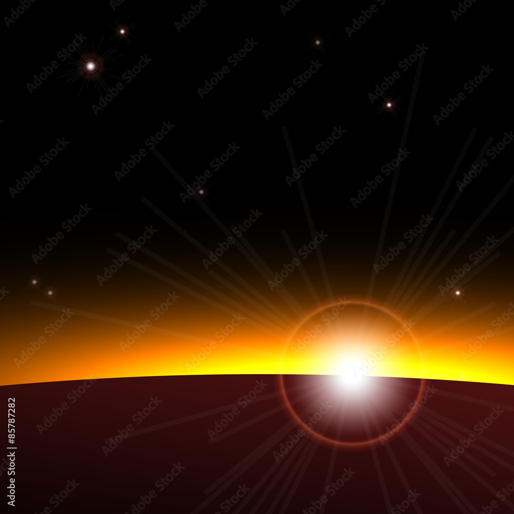 Lever de soleil vu de l'espace Lever de soleil vu de l'espace