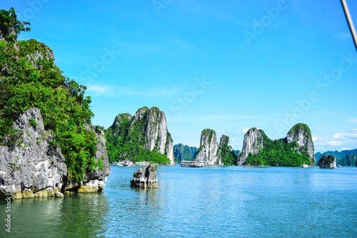 Limestone rocks in Halong Bay, Vietnam