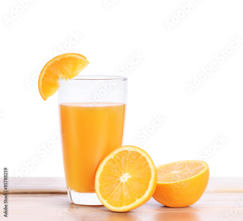 Orange juice isolated on  white