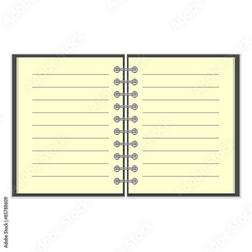Open spiral lined notebook 