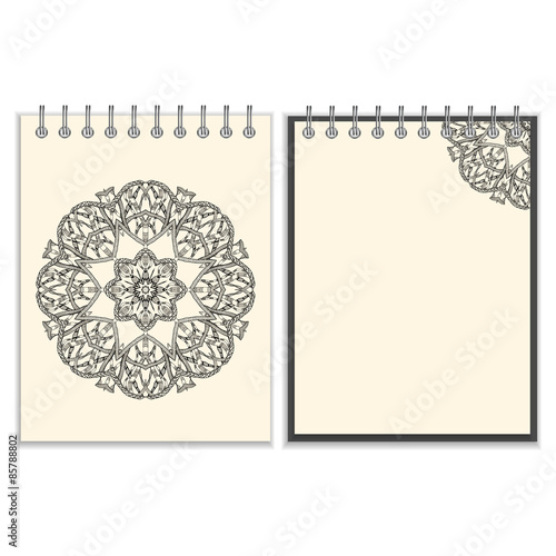 White cover notebook with handmade black pattern