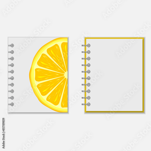 Notebook cover design with bright lemon